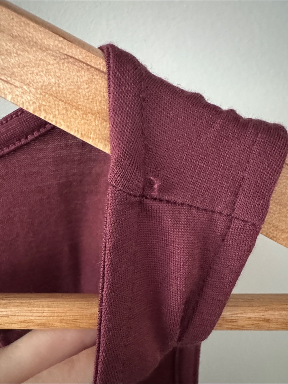 Wool& Camellia merino wool Sleeveless Midi Dress in Burgundy - size small-tall. - Picture 3 of 6